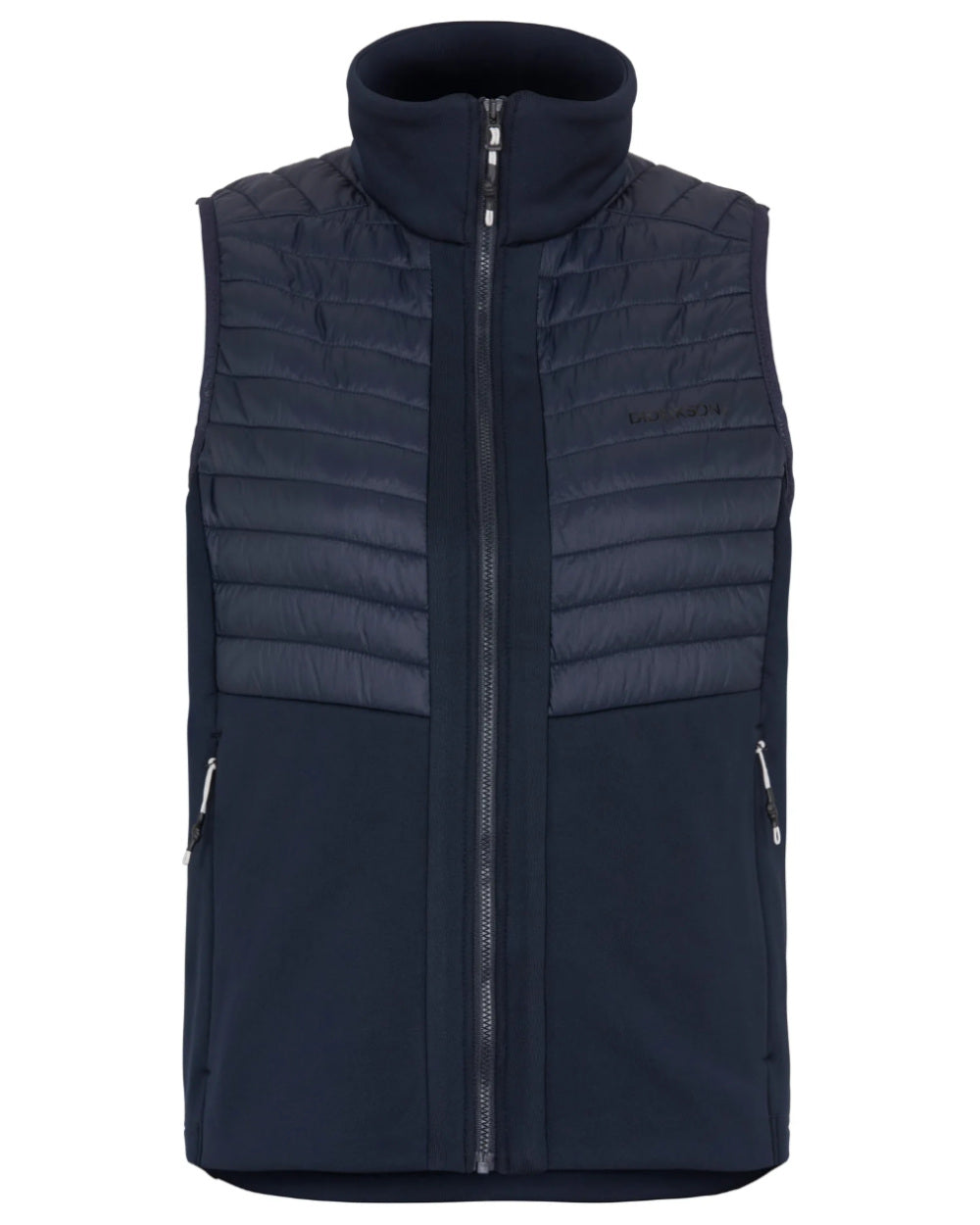 Dark Night Blue Coloured Didriksons Annema Womens Vest On A White Background 