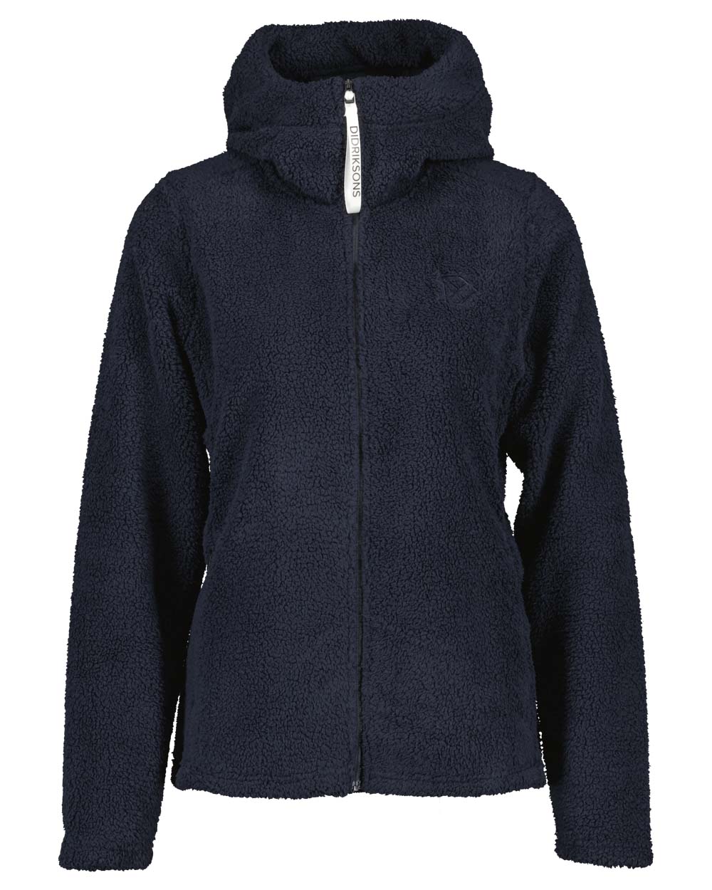 Dark Night Blue coloured Didriksons Anniken Womens Full Zip Fleece on White background 