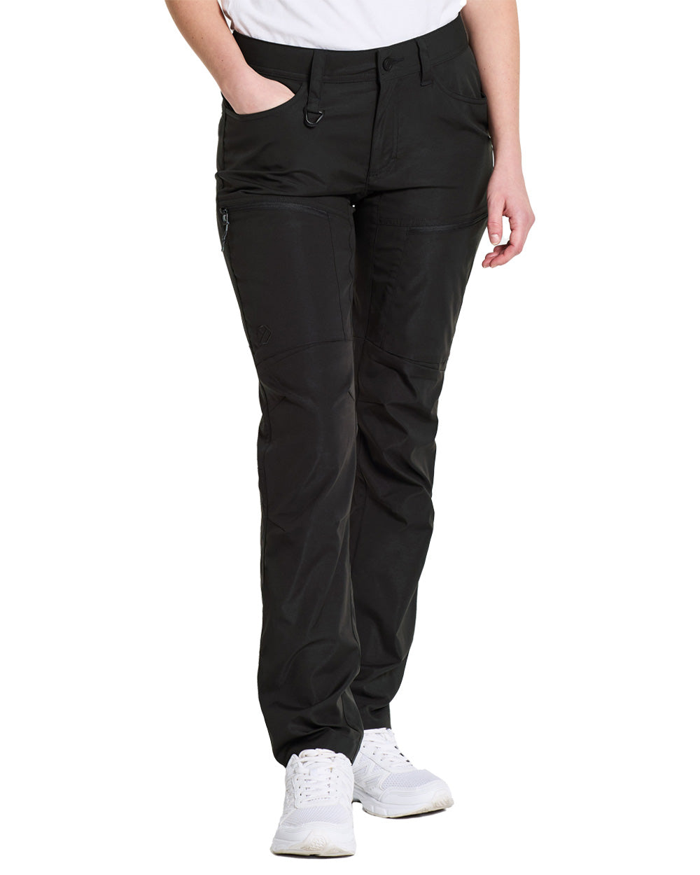 Black coloured Didriksons Womens Pants on White background 