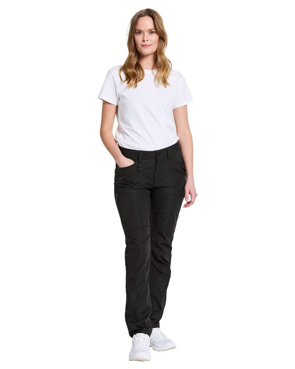 Black coloured Didriksons Womens Pants on White background 