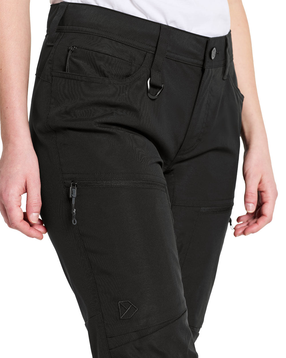 Black coloured Didriksons Womens Pants on White background 