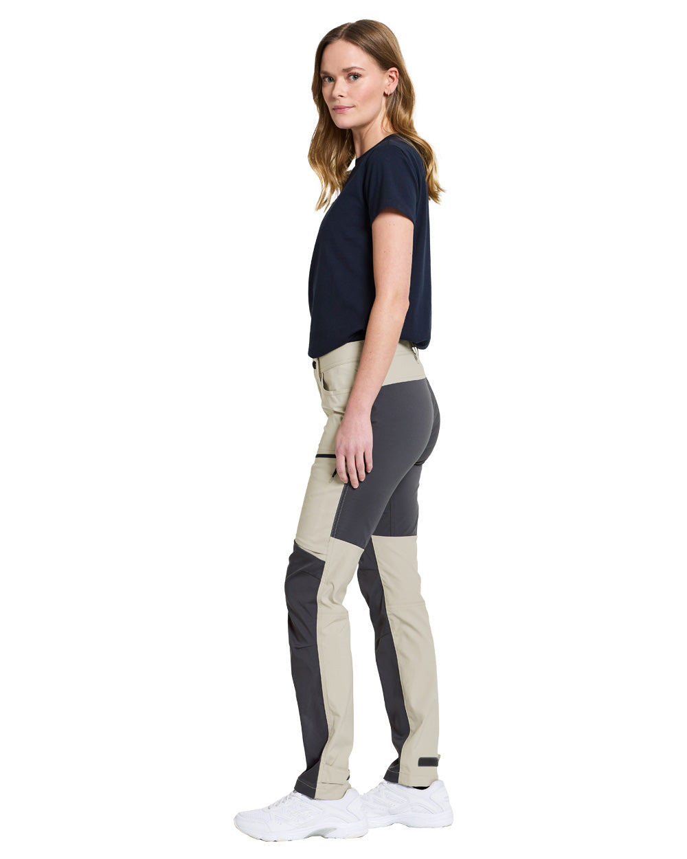 Light Beige coloured Didriksons Womens Pants on White background 