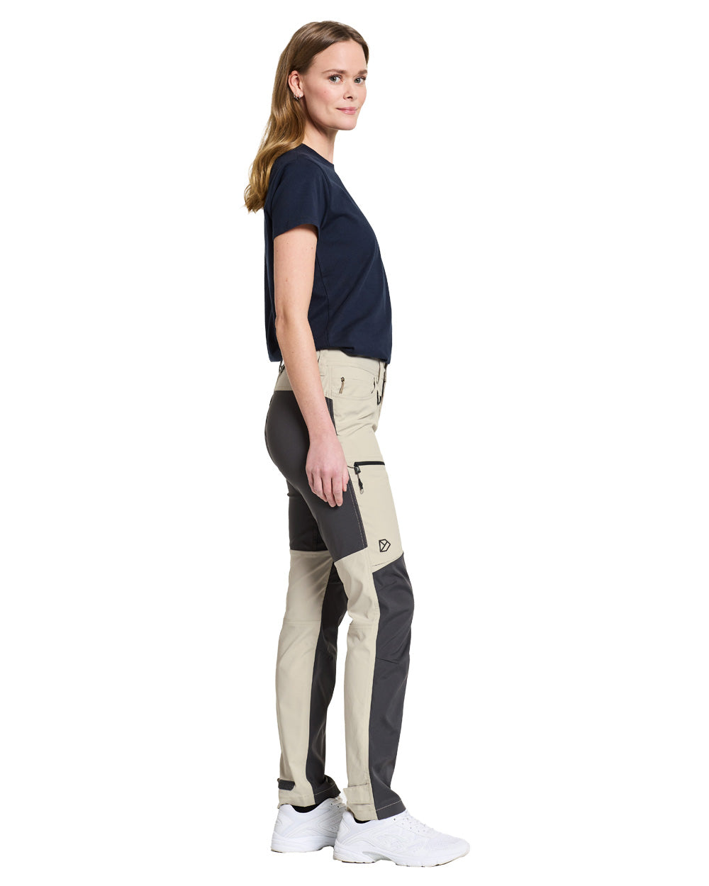 Light Beige coloured Didriksons Womens Pants on White background 