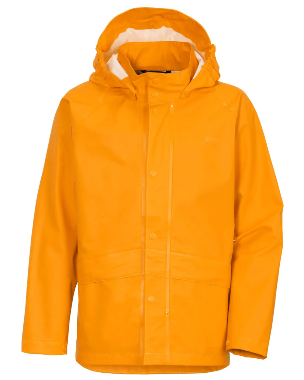 Saffron Yellow Coloured Didriksons Avon Youth Jacket Galon On A White Background 