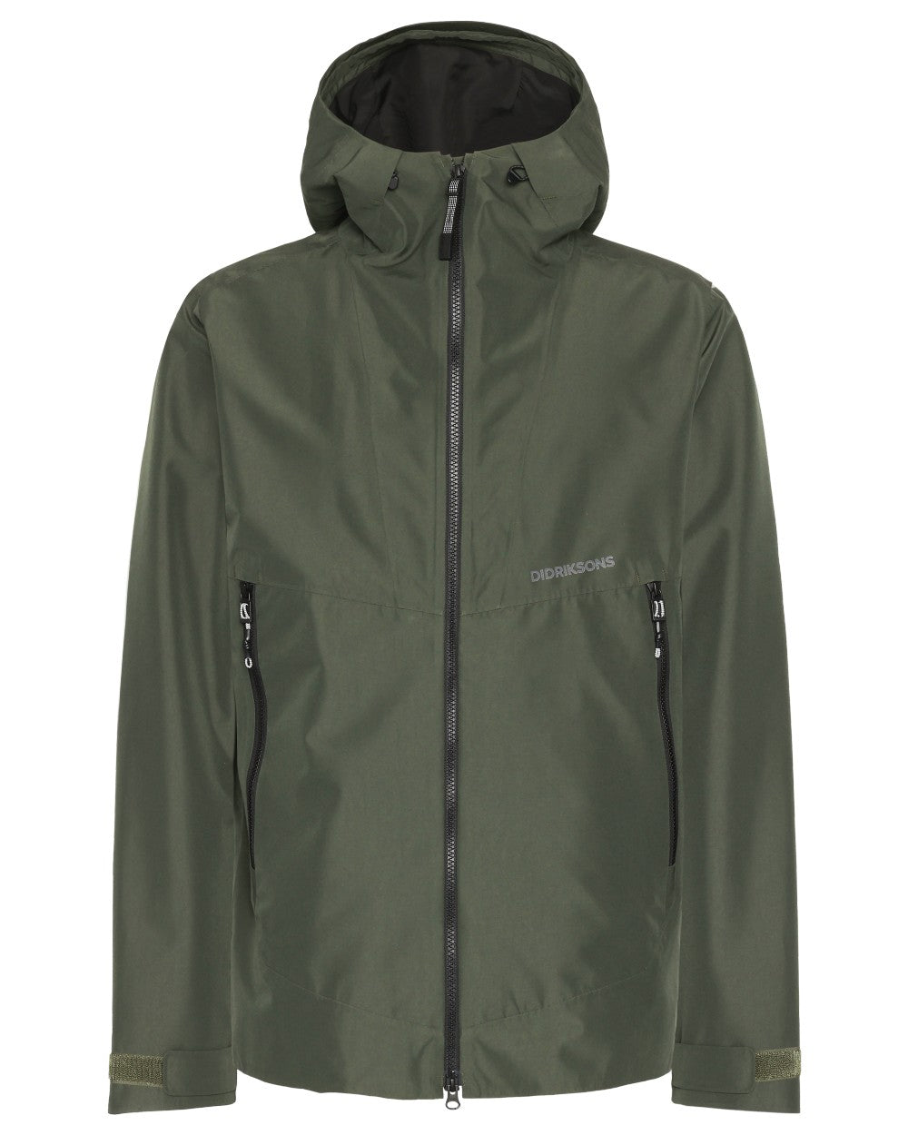 Deep Green Coloured Didriksons Basil Unisex Waterproof Jacket 4 on White Background
