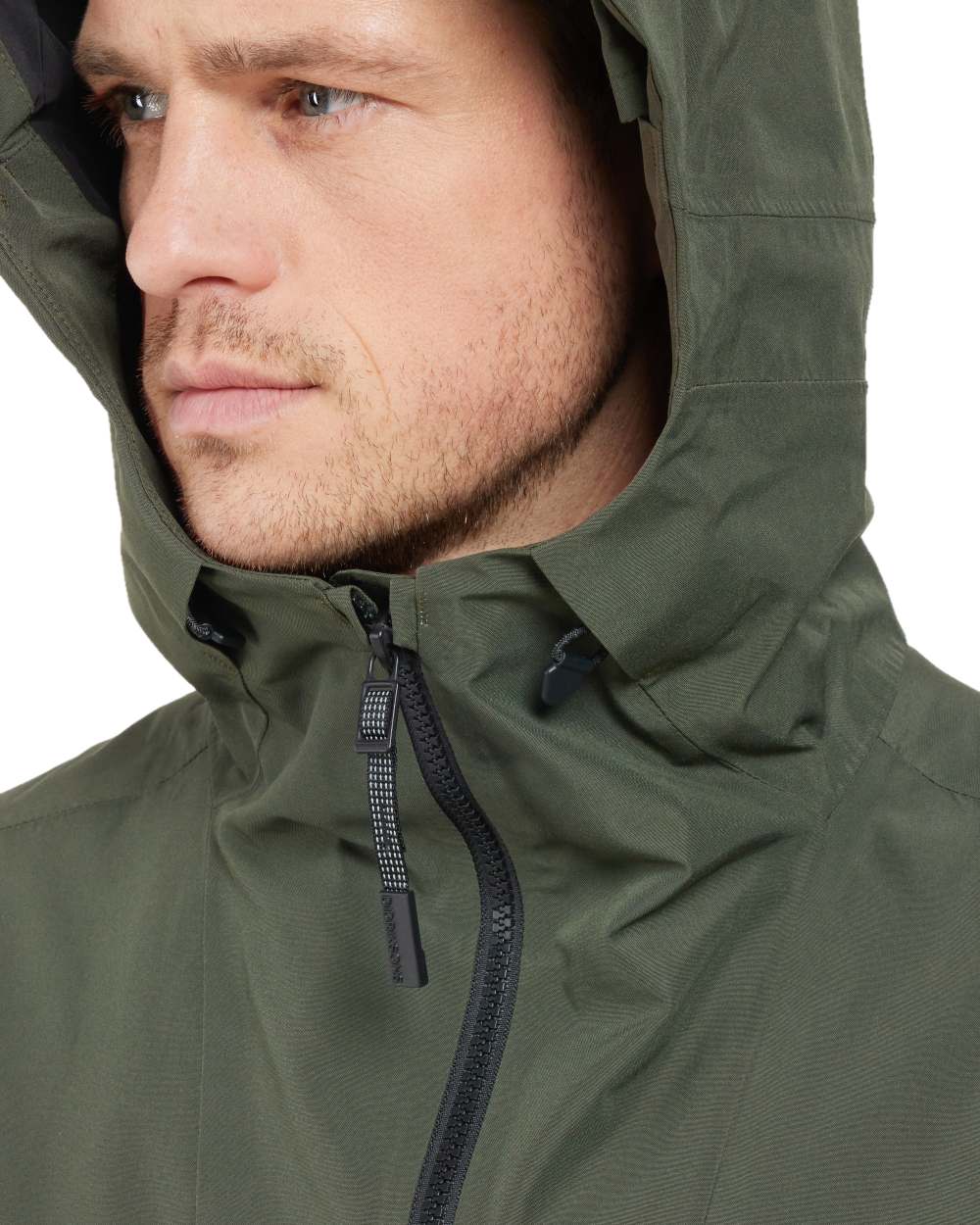 Deep Green Coloured Didriksons Basil Unisex Waterproof Jacket 4 on White Background
