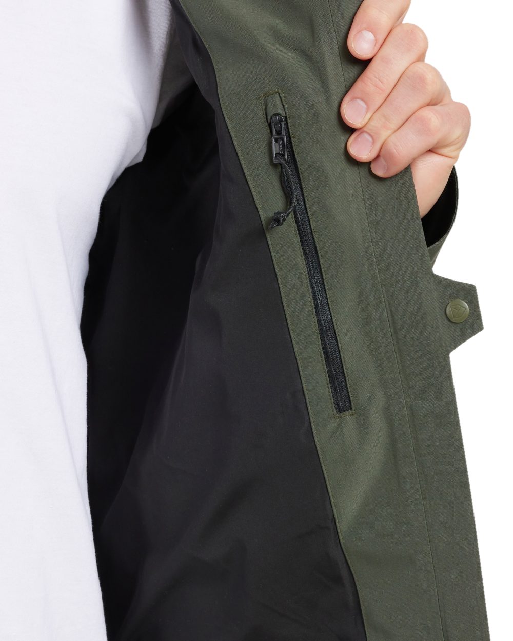 Deep Green Coloured Didriksons Basil Unisex Waterproof Jacket 4 on White Background
