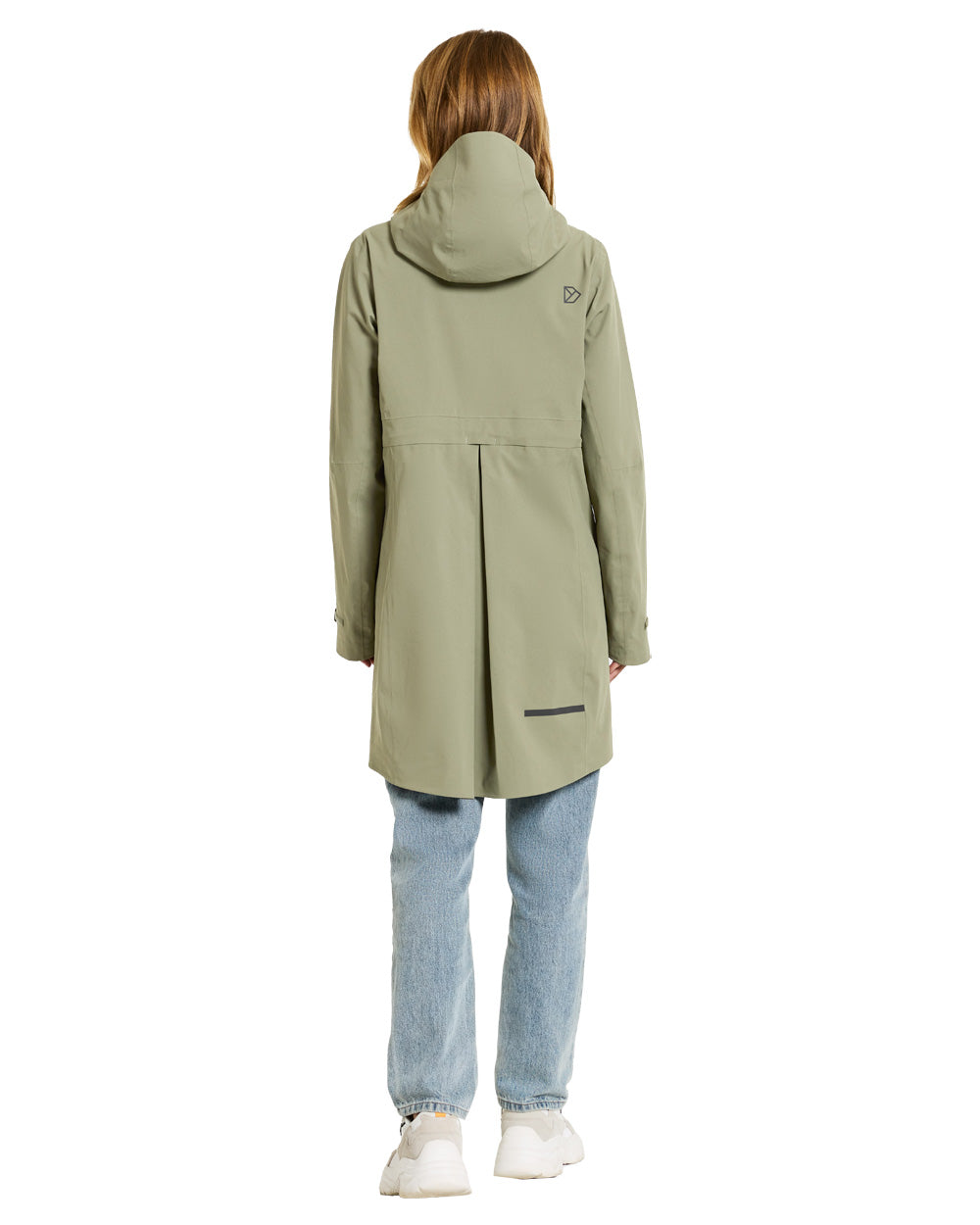 Dusty Olive coloured Didriksons Womens Bea Parka on White Background 