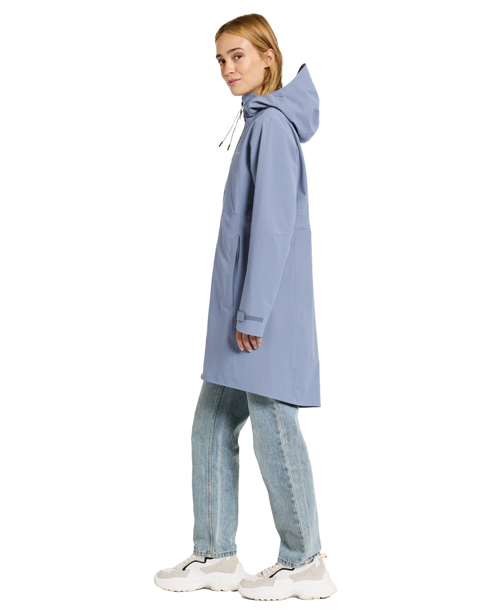 Glacial Blue coloured Didriksons Bea Womens Parka on White background 