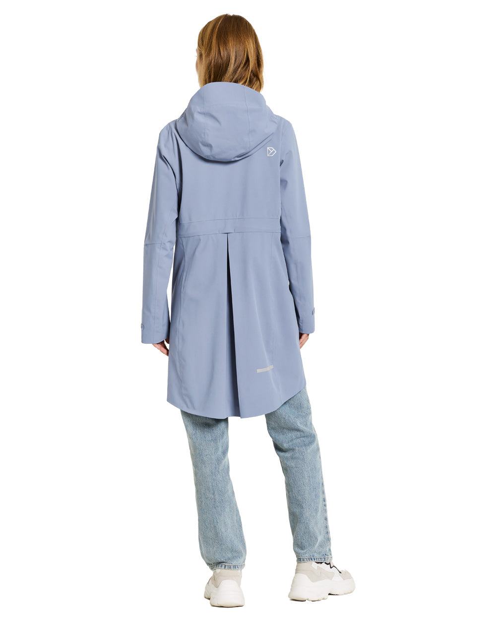 Glacial Blue coloured Didriksons Bea Womens Parka on White background 