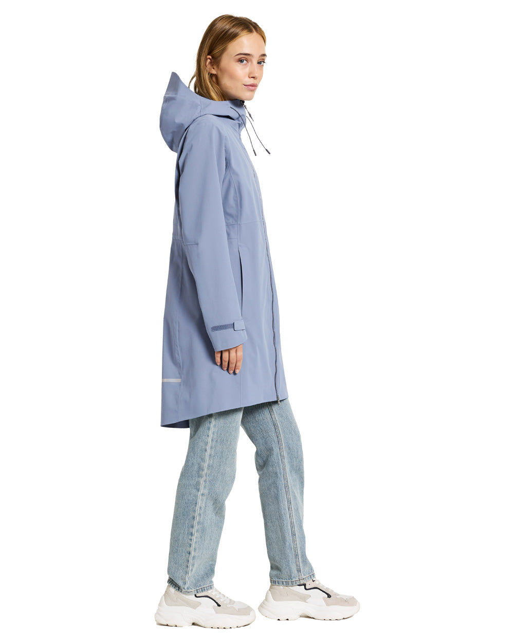 Glacial Blue coloured Didriksons Bea Womens Parka on White background 