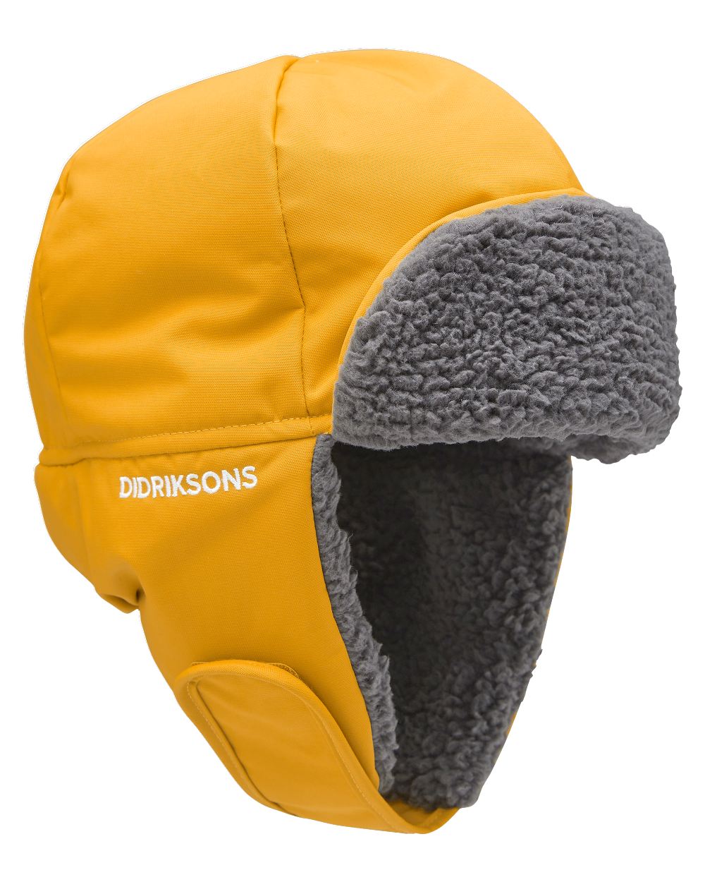 Oat Yellow coloured Didriksons Biggles Kids Cap on white background 