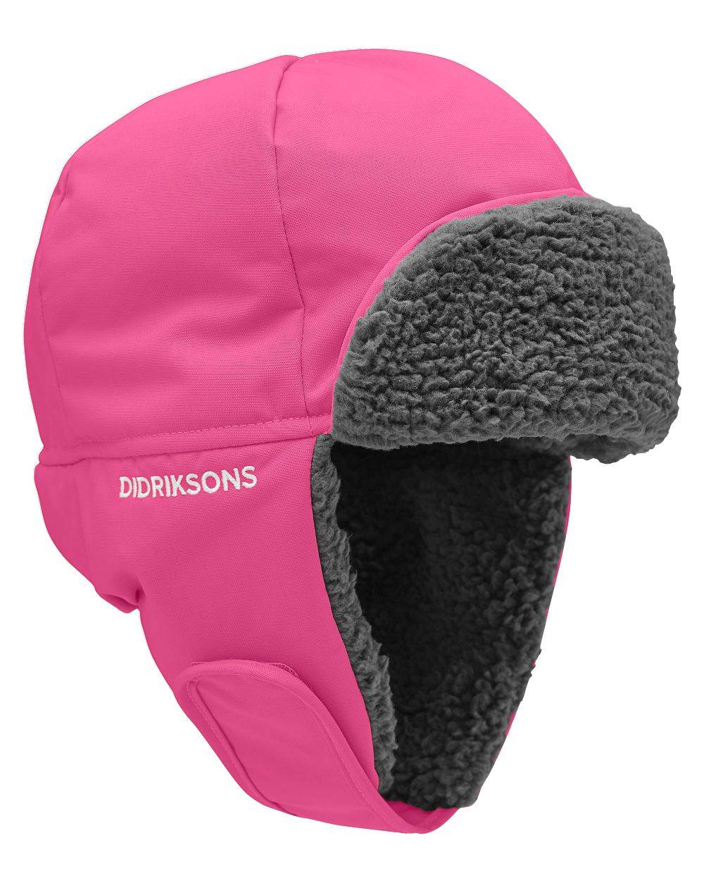 Plastic Pink coloured Didriksons Biggles Kids Cap  on white background 