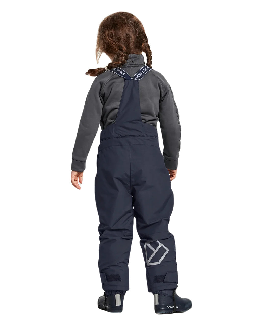 Navy Coloured Didriksons Bjornen Childrens Pants On A White Background 