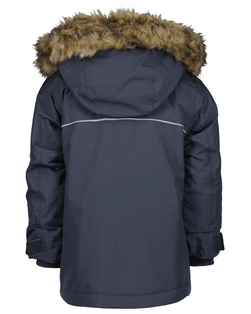 Navy Coloured Didriksons Bjornen Childrens Parka On A White Background 