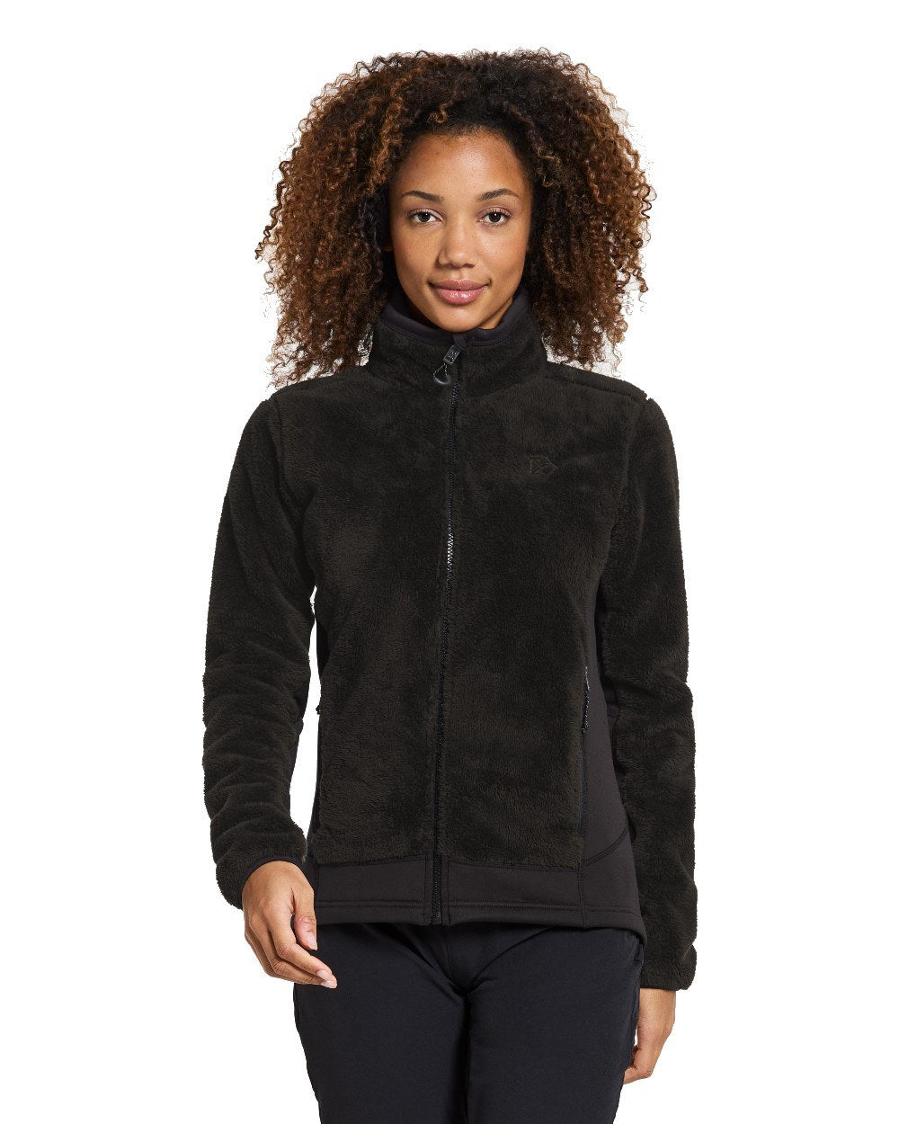 Black Coloured Didriksons Brianna Womens Jacket model in a white backgroud 