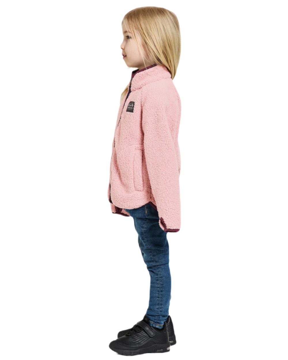 Dusty Pink Coloured Didriksons Childrens Gibbs Full Zip Jacket 2 On A White Background 