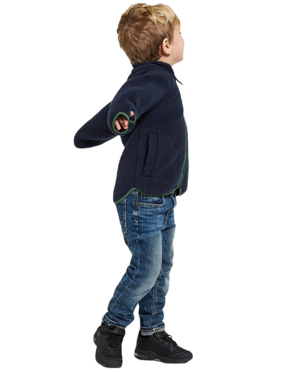 Navy Coloured Didriksons Childrens Gibbs Full Zip Jacket 2 On A White Background 