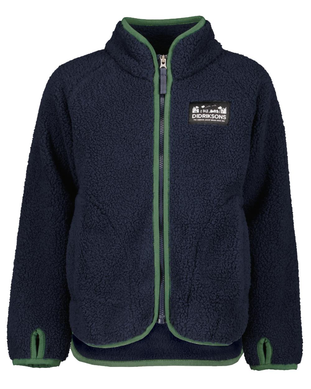 Navy Coloured Didriksons Childrens Gibbs Full Zip Jacket 2 On A White Background 