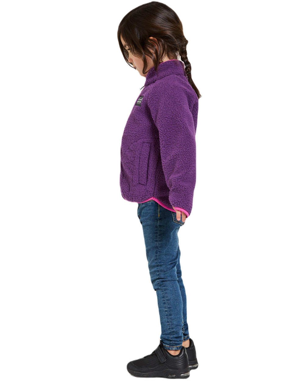 Royal Purple Coloured Didriksons Childrens Gibbs Full Zip Jacket 2 On A White Background 