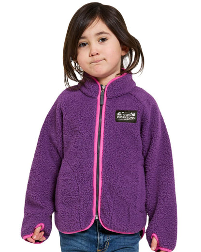 Royal Purple Coloured Didriksons Childrens Gibbs Full Zip Jacket 2 On A White Background 