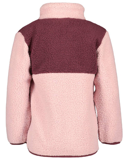 Dusty Pink Coloured Didriksons Childrens Gosig Half Zip Sweater On A White Background 