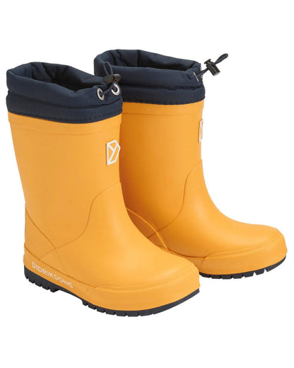 Oat Yellow Coloured Didriksons Childrens Slush Boots On A White Background 