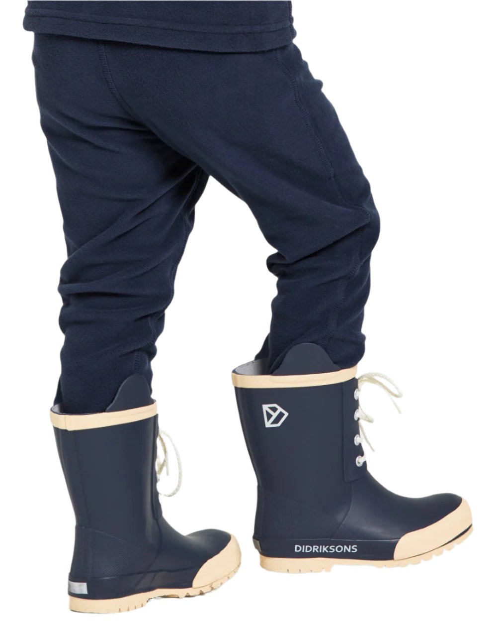 Navy Coloured Didriksons Childrens Splashman Boots On A White Background 