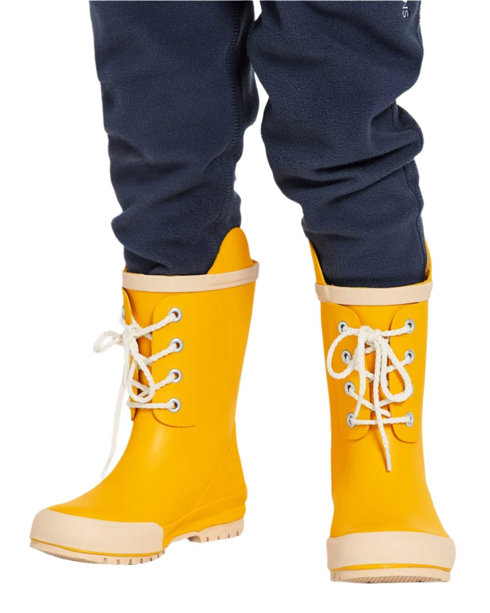 Oat Yellow Coloured Didriksons Childrens Splashman Boots On A White Background 