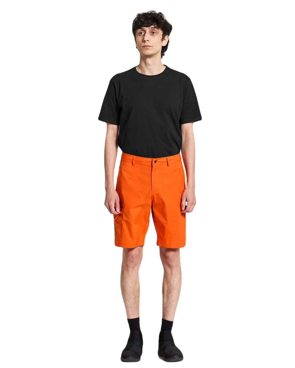 Flame Coloured Didriksons Dave Shorts On A White Background