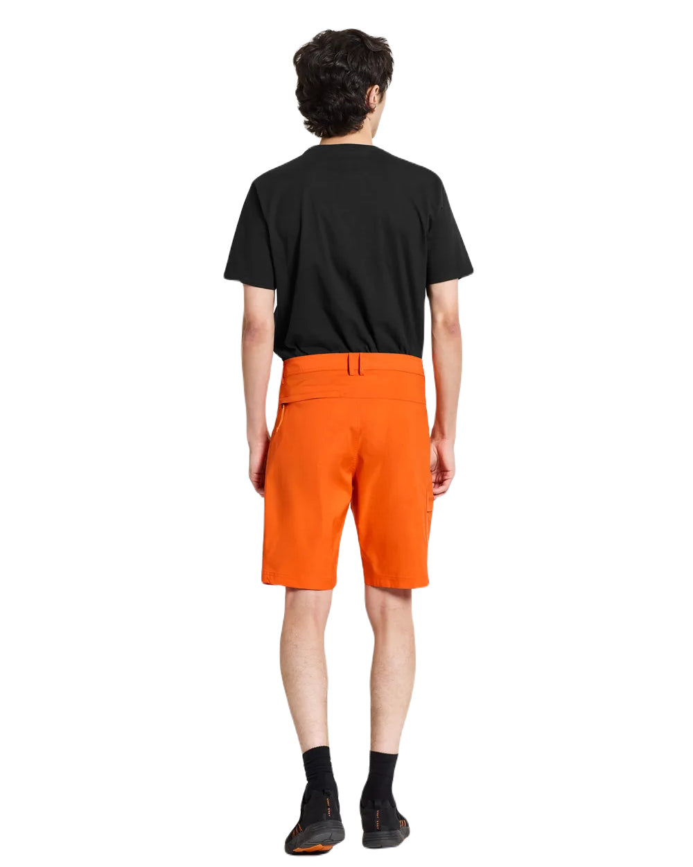 Flame Coloured Didriksons Dave Shorts On A White Background