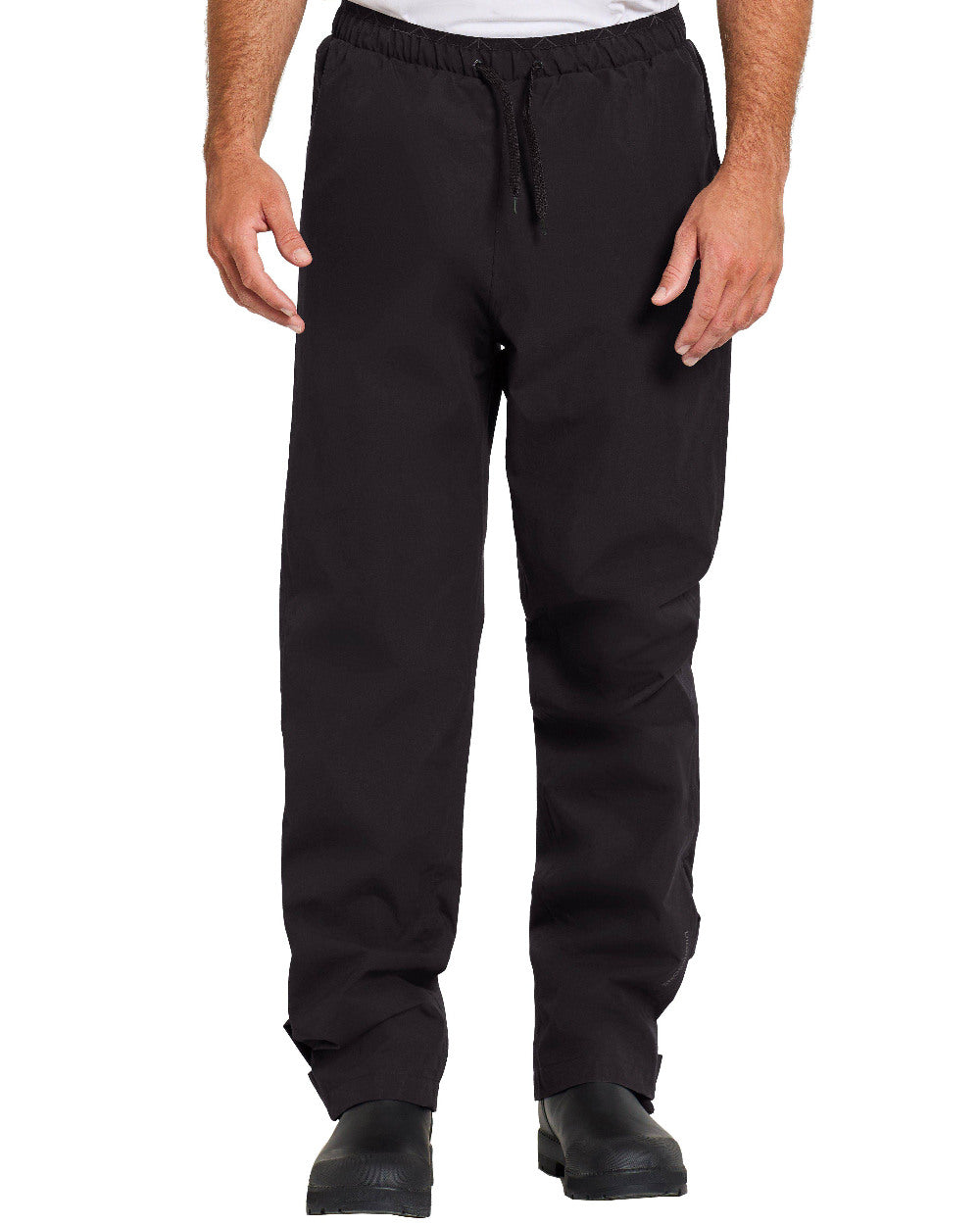 Black Coloured Didriksons Derek Unisex Pants On A White Background 