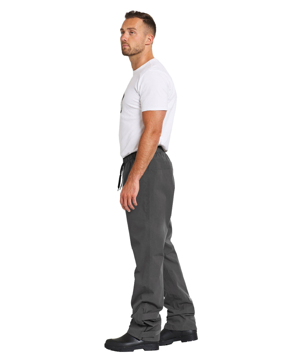 Coal Black Coloured Didriksons Derek Unisex Pants On A White Background 