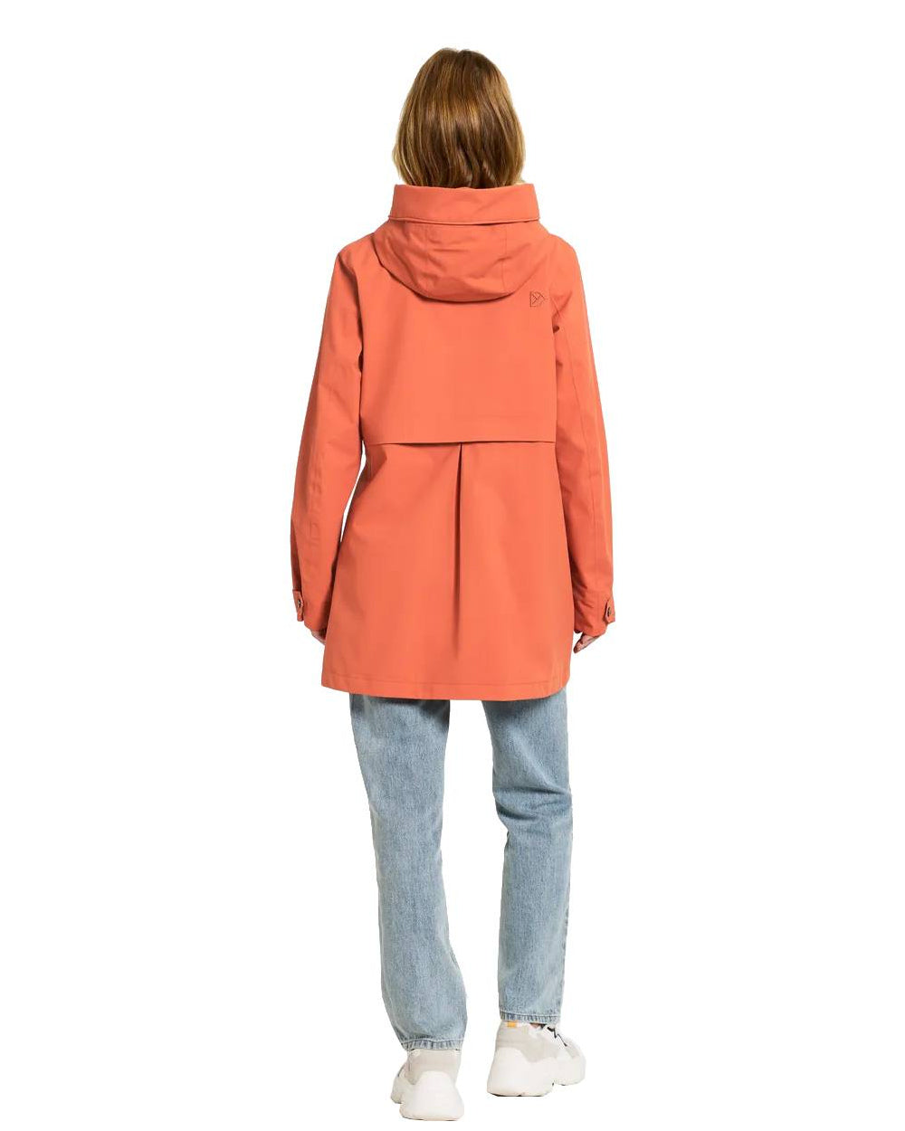 Brique Red Coloured Didriksons Edith Parka On A White Background 