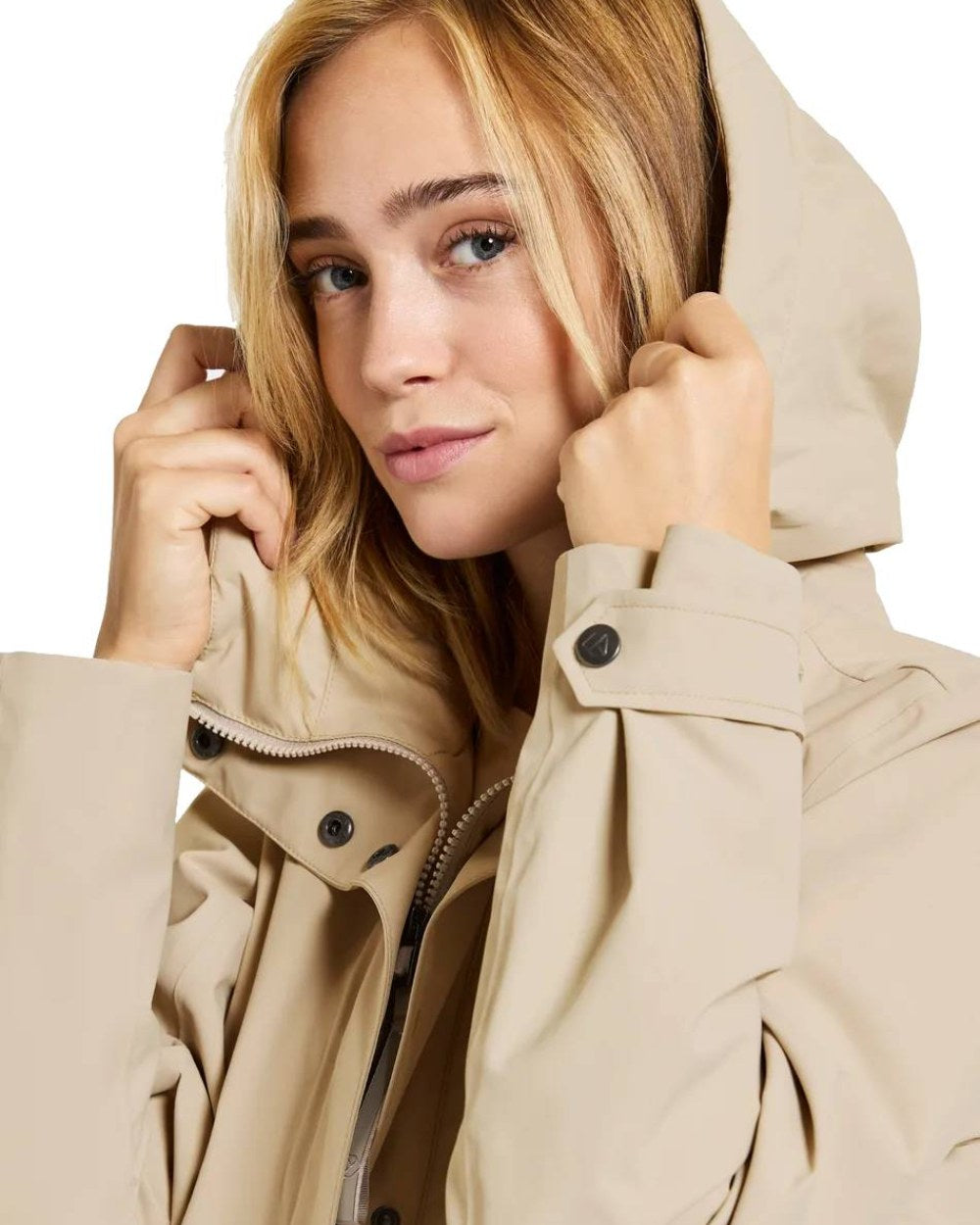 Clay Beige Coloured Didriksons Edith Parka On A White Background 