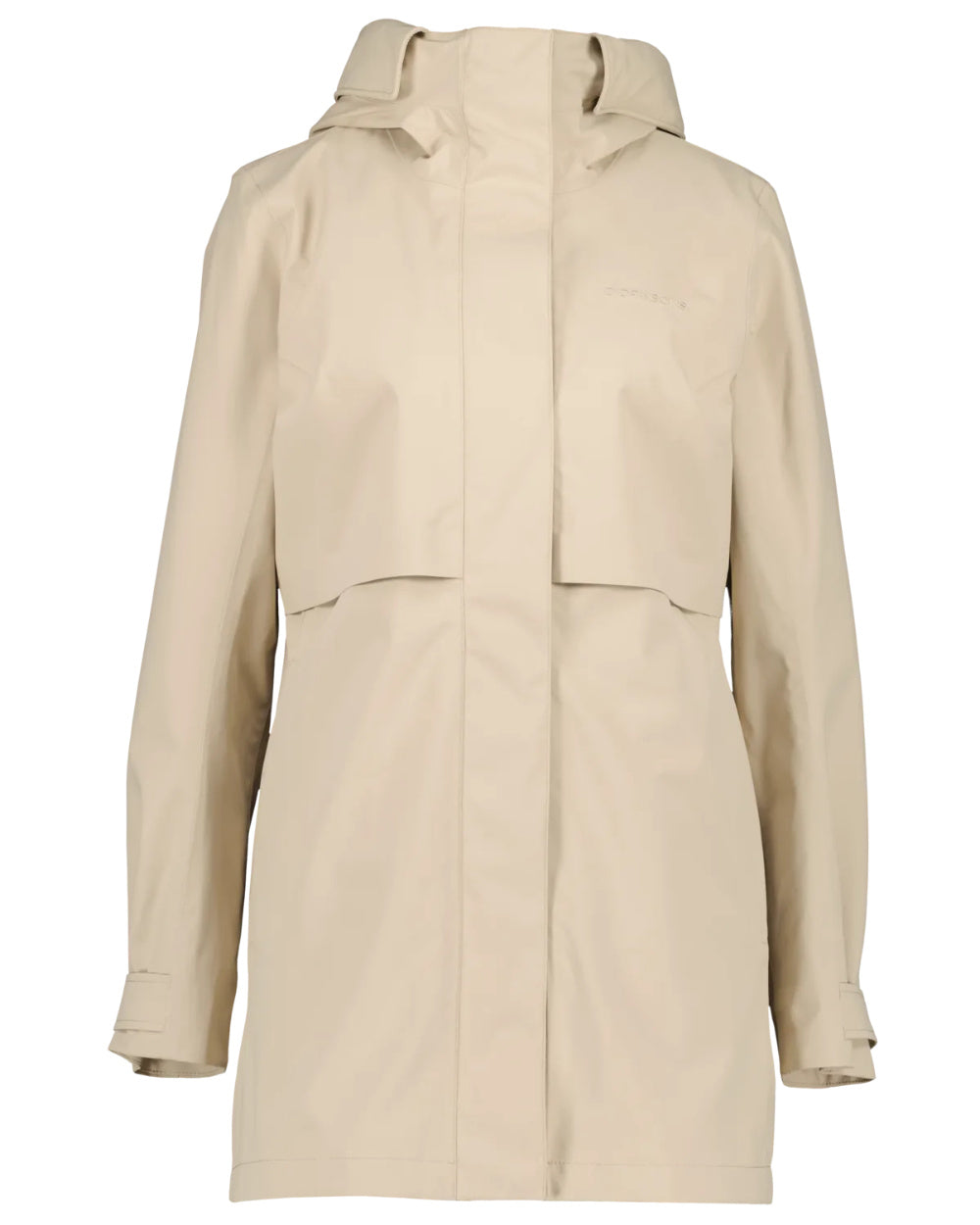 Clay Beige Coloured Didriksons Edith Parka On A White Background 