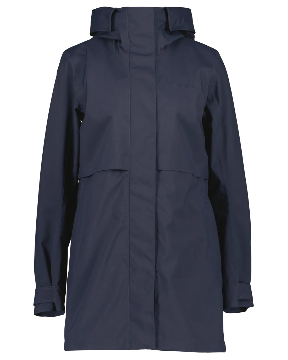 Dark Night Blue Coloured Didriksons Edith Parka On A White Background 