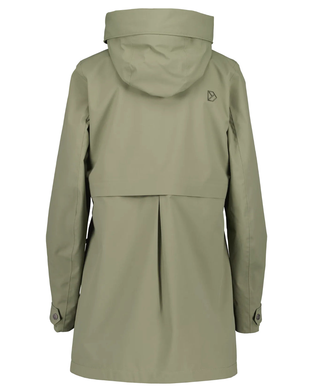 Dusty Olive Coloured Didriksons Edith Parka On A White Background 