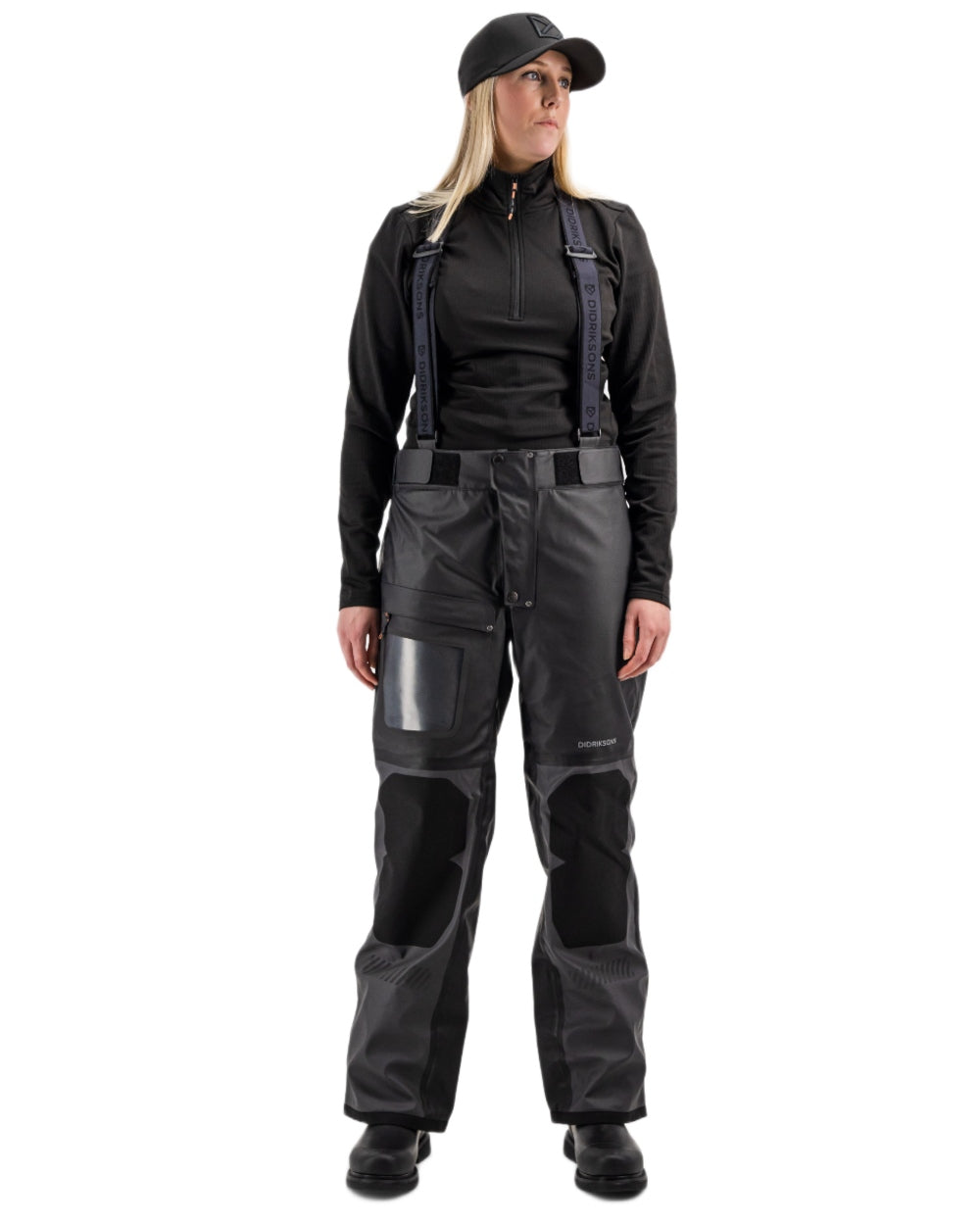 Coal Black Coloured Didriksons Element 2.0 Unisex Pants On A White Background