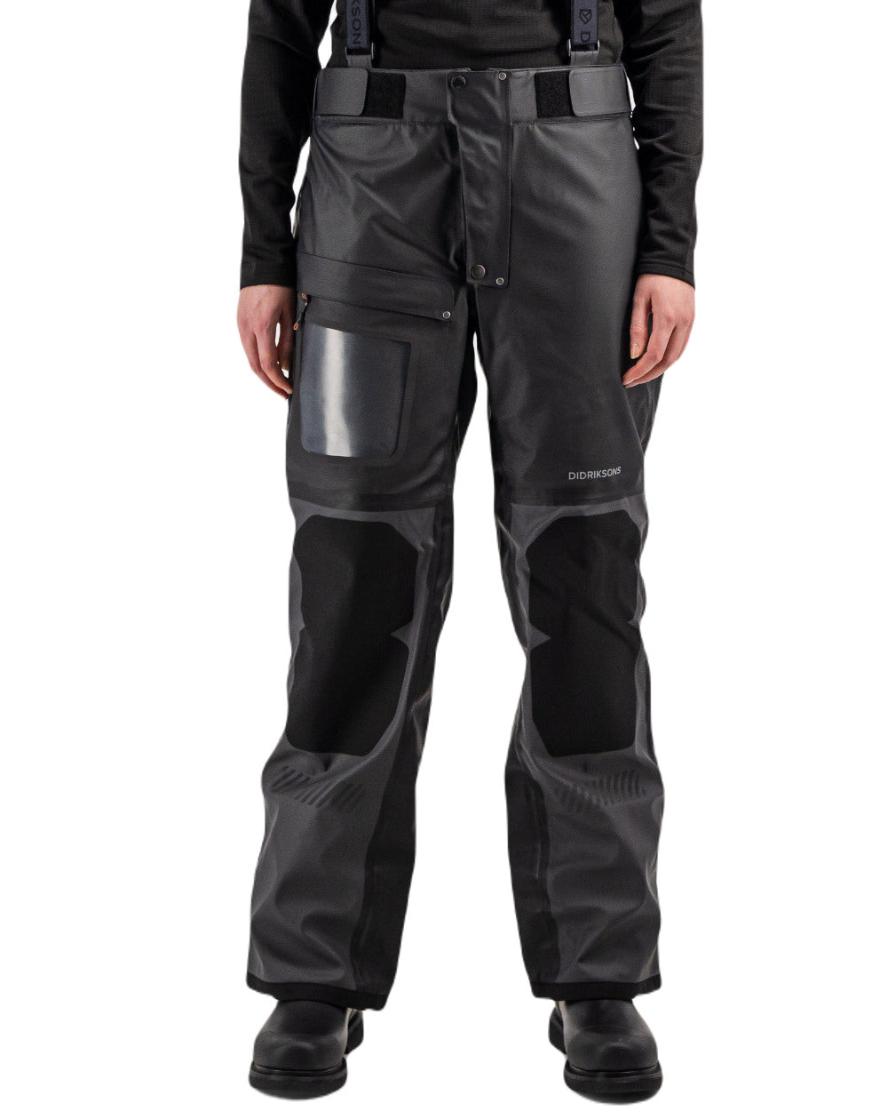 Coal Black Coloured Didriksons Element 2.0 Unisex Pants On A White Background
