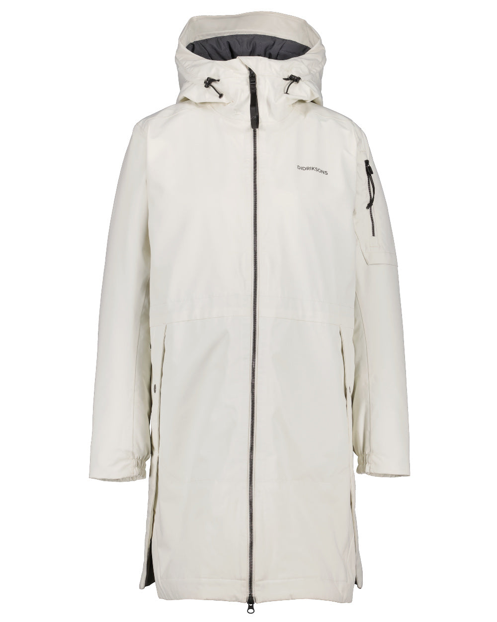 White Foam Coloured Didriksons Erika Ladies Padded Waterproof Parka 3 On A White Background 