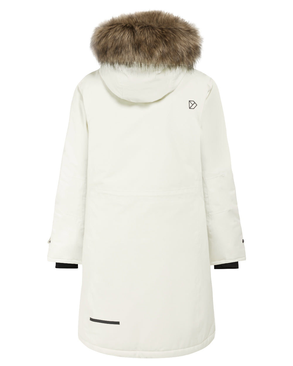 White Foam coloured Didriksons Erika Ladies Padded Waterproof Parka 3 on white background 