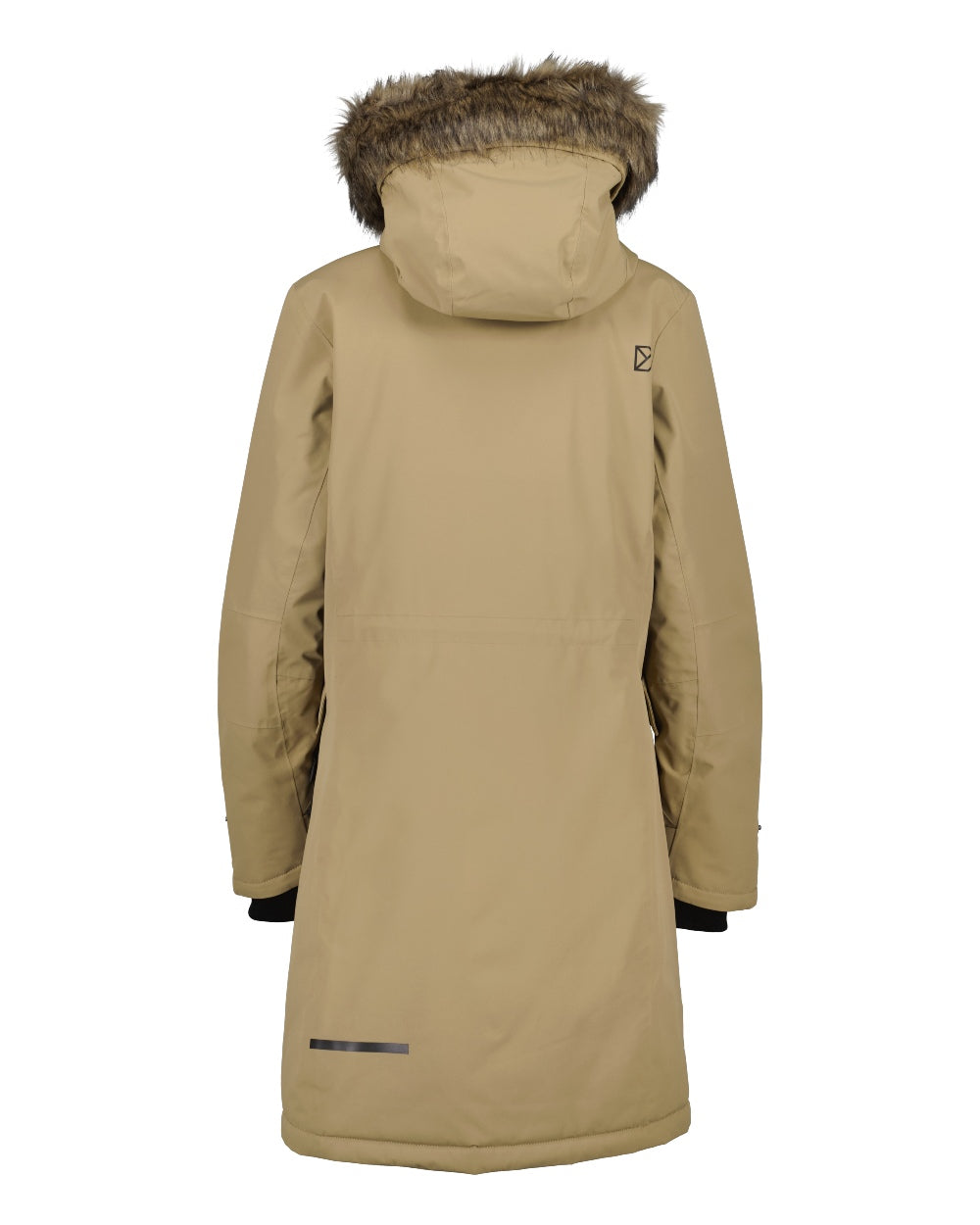 Wood Coloured Didriksons Erika Ladies Padded Waterproof Parka 3 On A White Background 