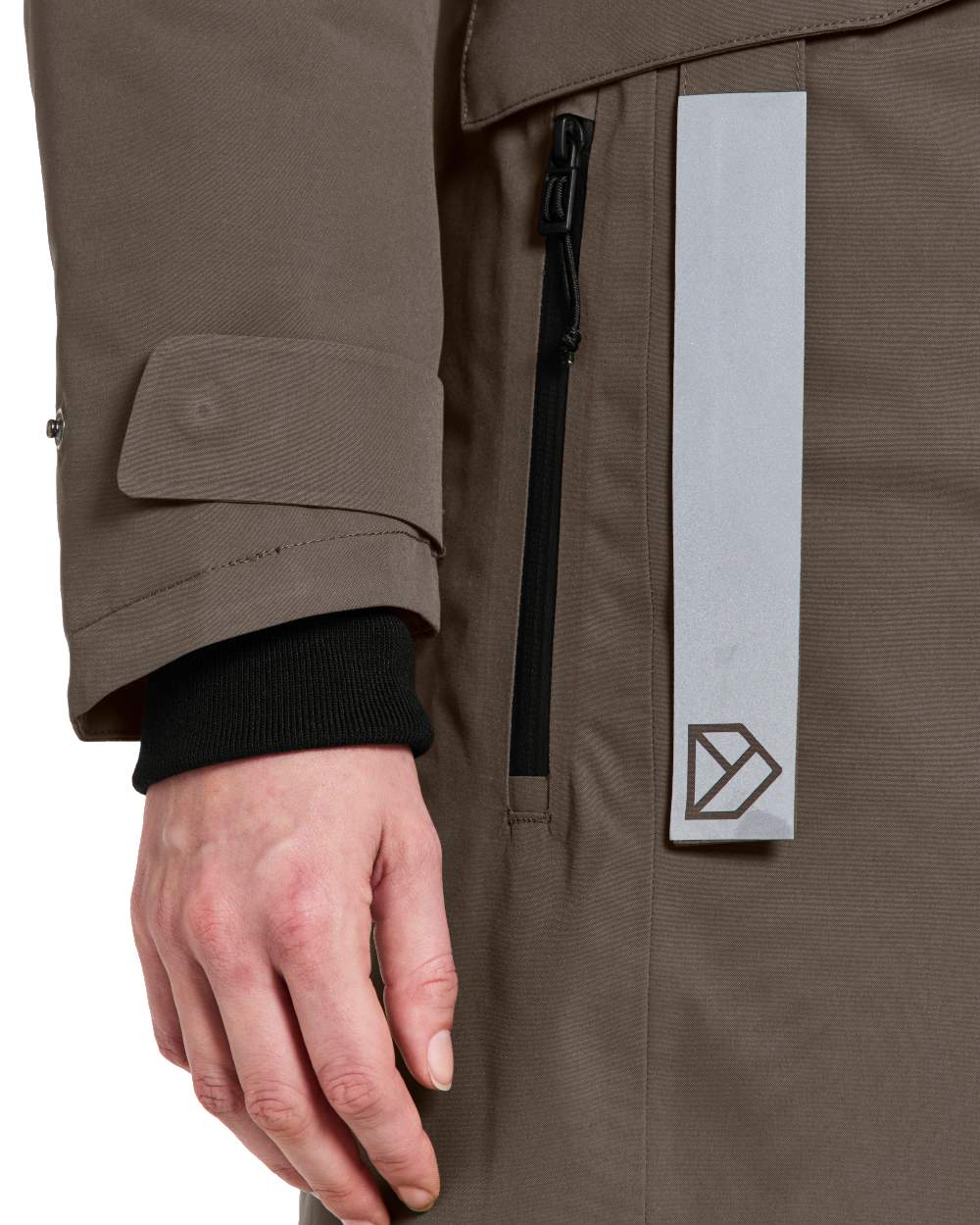 Mocha Brown Coloured Didriksons Erika Ladies Waterproof Parka 3 on White Background
