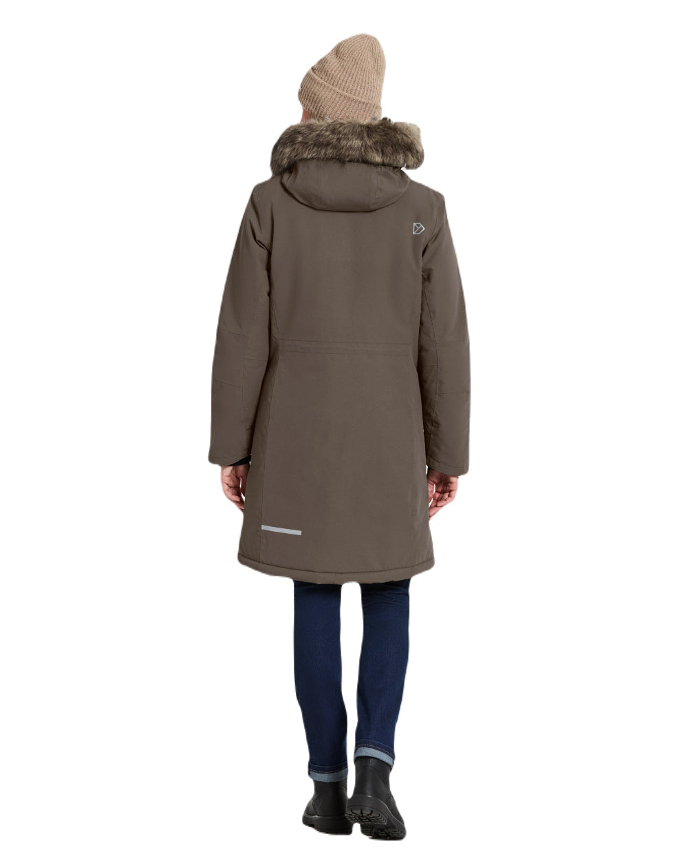 Mocha Brown Coloured Didriksons Erika Ladies Waterproof Parka 3 on White Background
