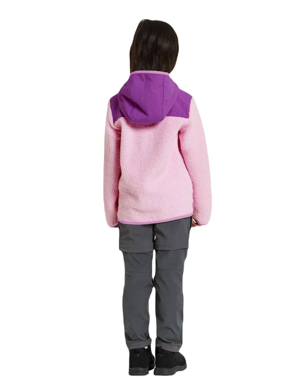 Orchid Pink Coloured Didriksons Exa Childrens Full Zip On A White Background 