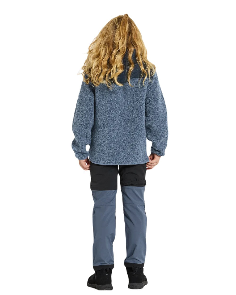 True Blue Coloured Didriksons Exa Childrens Full Zip On A White Background 