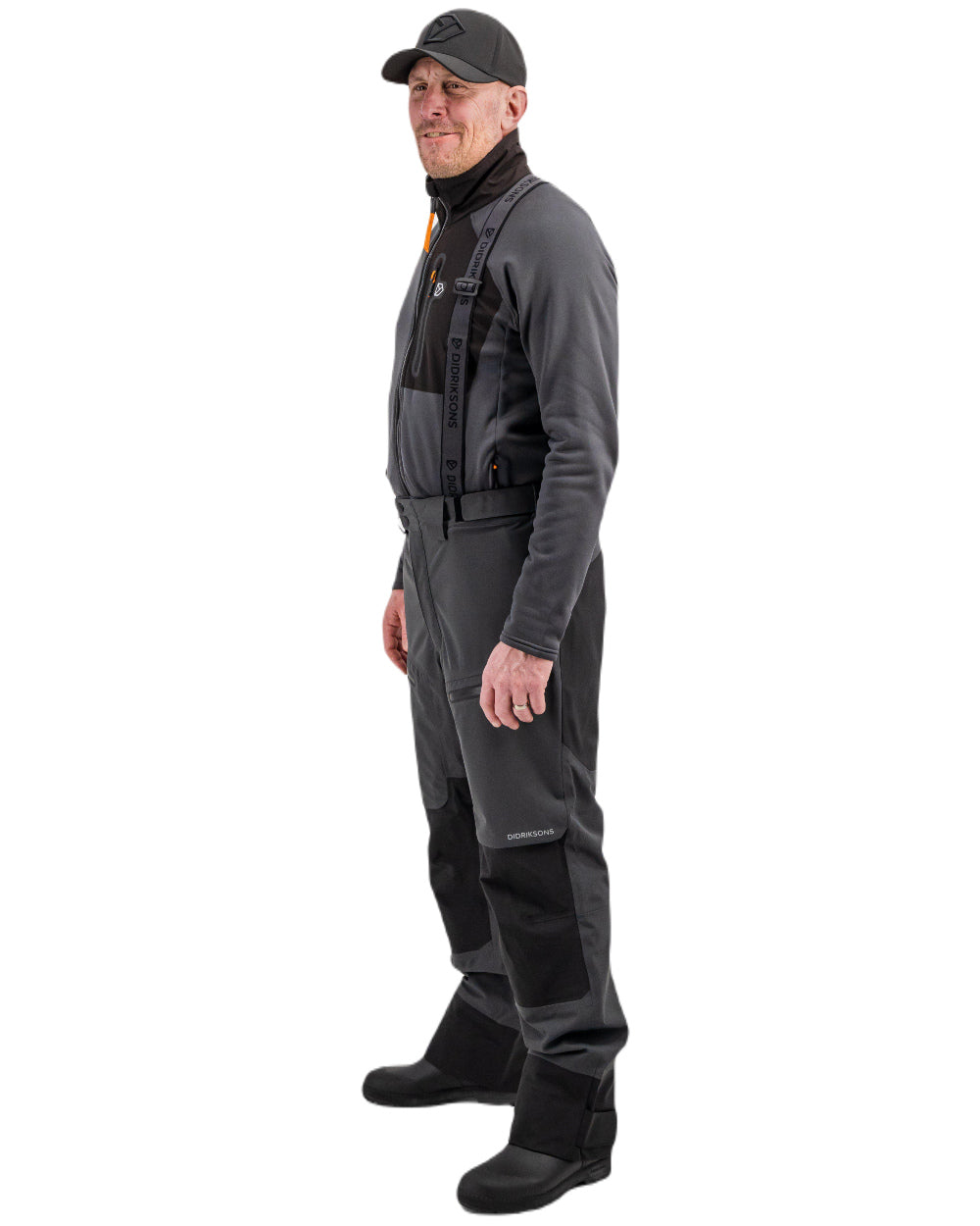 Coal Black Coloured Didriksons Fractus Pant On A White Background