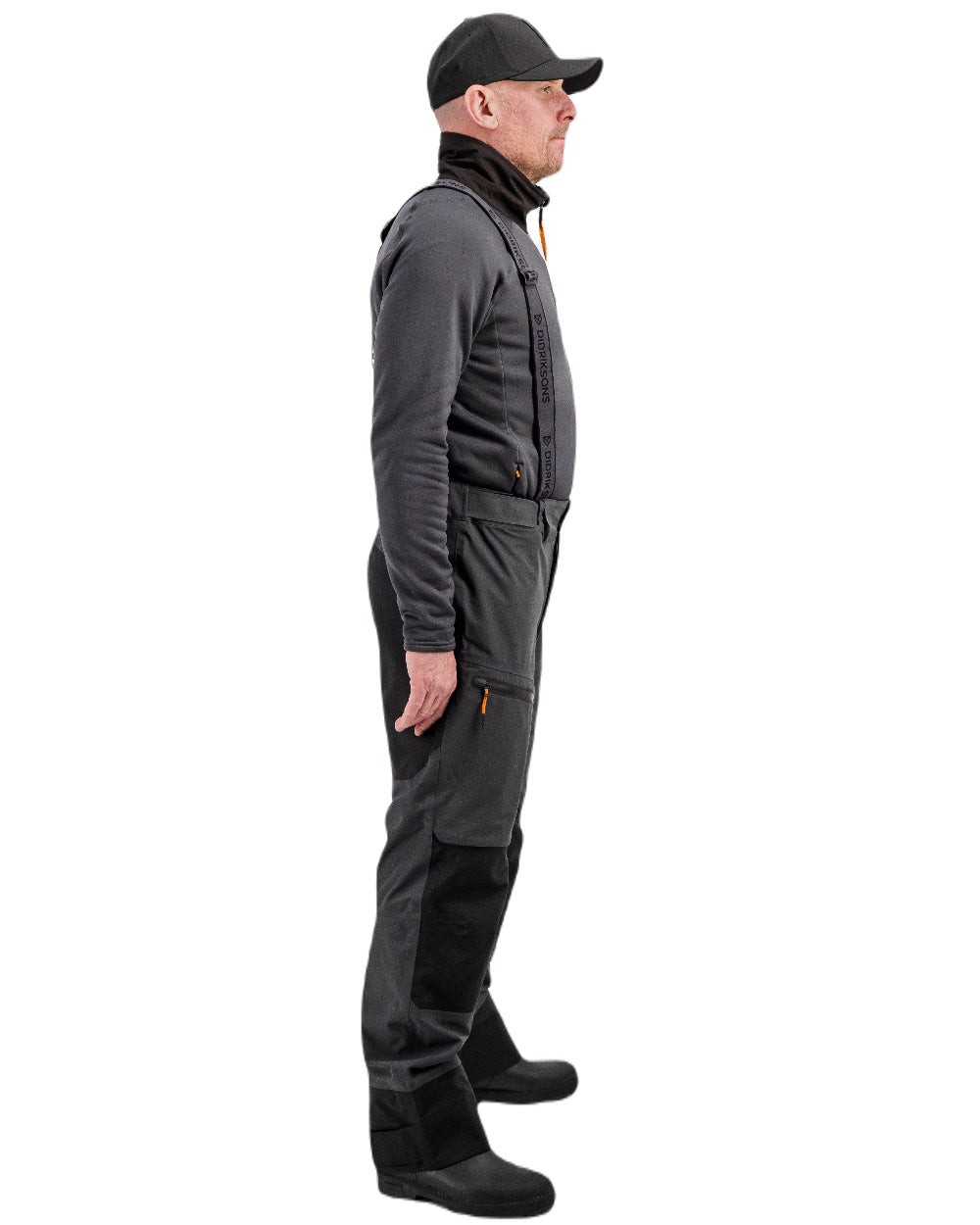 Coal Black Coloured Didriksons Fractus Pant On A White Background