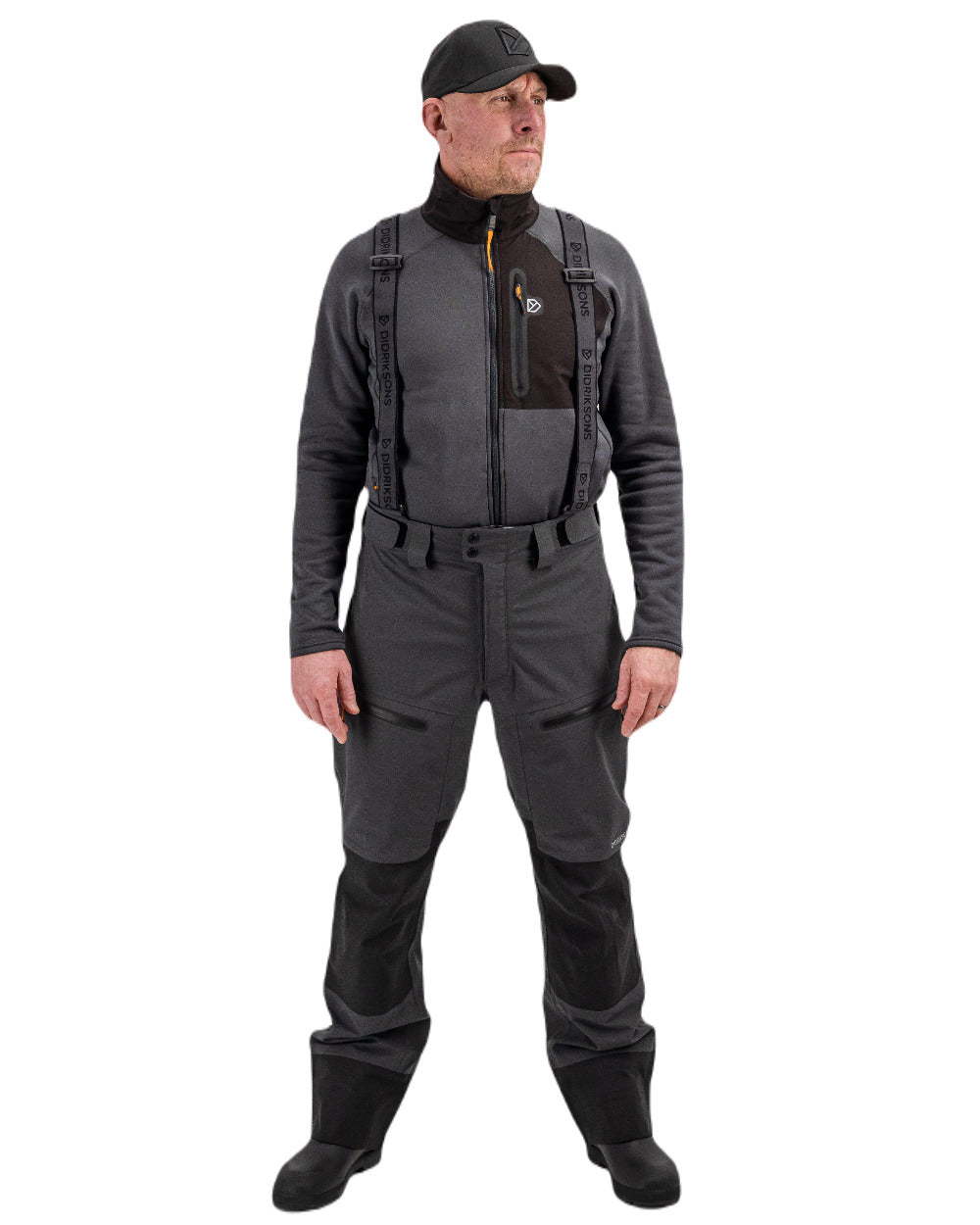 Coal Black Coloured Didriksons Fractus Pant On A White Background
